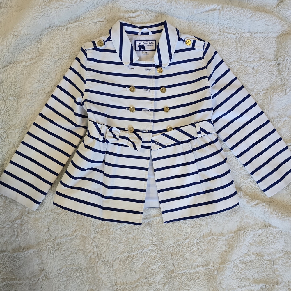 Navy Striped Kids Jacket